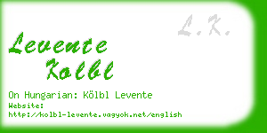 levente kolbl business card